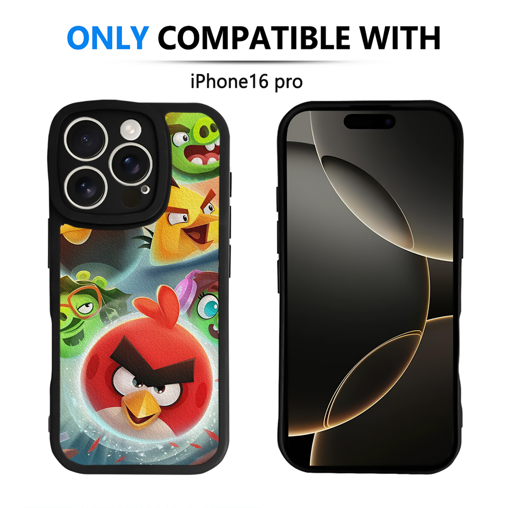 （画像用） Angry Birds アングリーバード 【iPhone 16シリーズ対応】シリコンスマホケース（レザー調） 材質：シリコン
